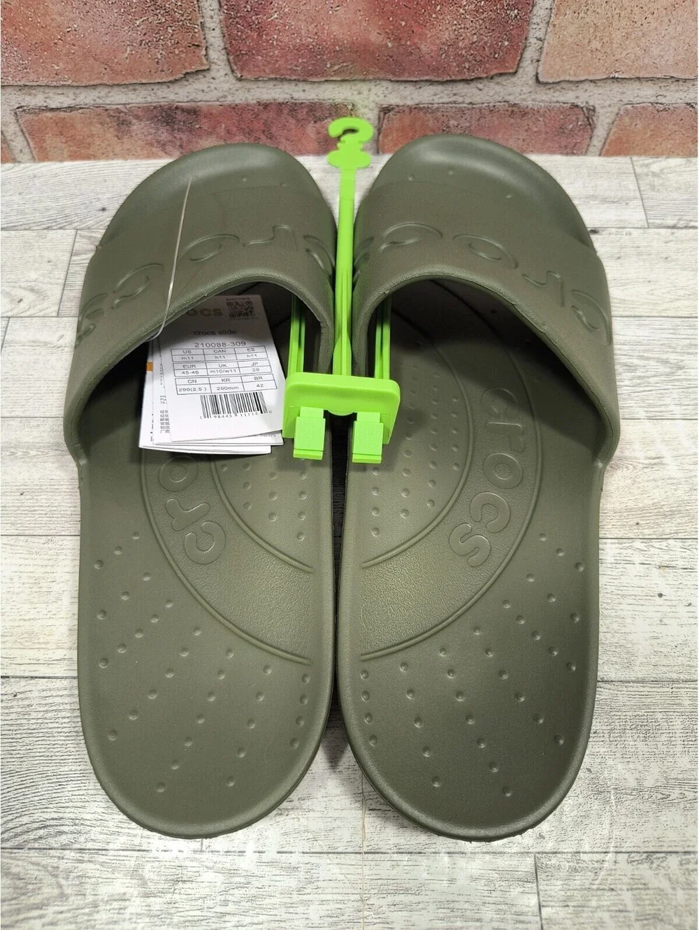 Crocs Essentials Slide Men's Size 11 Army Green Slip On Comfort 210088-309 NWT